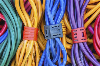 Data cable, power cable in different colours, format-filling, AI generated, AI generated, AI