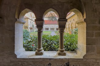 Cloister in the cathedral garden, religion, Christian tower, building, architecture, cathedral,