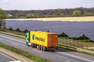 Solar park near Neukirchen-Vluyn, along the A40 motorway, over 10, 000 solar modules spread over 4