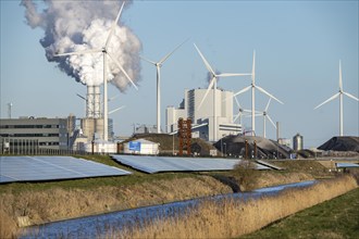 Solar park on the Slaperdijk dyke near the Eemshaven, test project, 17, 000 solar modules were