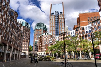 Muzenplein square, residential area in the city centre near Central Station, Skyline, in the city