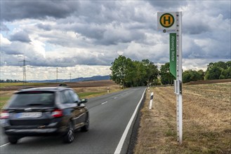 Single stop of bus line 510 between Korbach and Bad Wildungen, country road near Waldeck in North