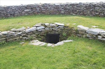 Knockdrum Iron Age stone fort, souterrain entrance, near Castletownshend, County Cork, Ireland,