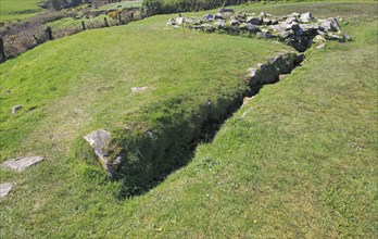 Water drainage channel at Drombeg stone circle site, County Cork, Ireland, Irish Republic, Europe