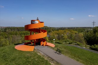 Halde Franz, Haldenzeichen, cycling in the Ruhr area, Halde Franz, Haldenzeichen, orange, snail