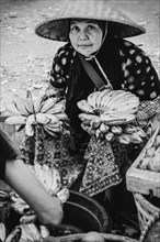 Traditional authentic food market, seller, woman, fruit, vegetable, fresh, food, nutrition, sale,