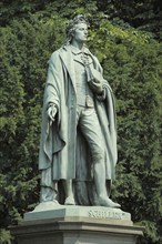 Monument to Friedrich Schiller, sculpture, inscription, Taunusanlage, city centre, Main, Frankfurt,