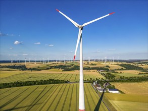 Wind farm near the East Westphalian town of Energiestadt Lichtenau, south of Paderborn, North