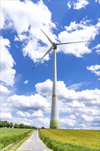 Wind farm north of Marsberg, wind turbine, type Enercon, Hochsauerlandkreis, North