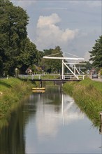 Bascule bridges over a Fehn canal, Spetzerfehn, municipality of Großefehn, East Frisia, Lower