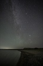 Night shot, Milky Way at Lake Issyk Kul, Kyrgyzstan, Asia