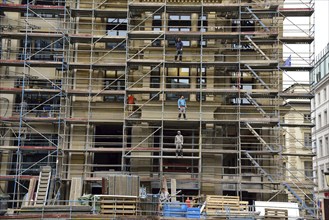 Europe, Germany, Hamburg, City, Construction site, Bleichenfleet, Scaffolding, Europe