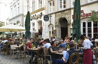 Europe, Germany, Hanseatic City of Hamburg, historic Deichstraße, street café, Europe