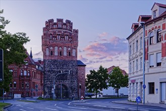 The historic Tangermünde Tor in front of the old town centre of Stendal in the Altmark region.