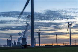 Lignite-fired power plant, RWE Power AG Niederaußem power plant, wind power plants, 2 units were