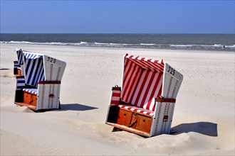 Island Baltrum, beach chairs, East Frisia, Lower Saxony, Federal Republic of Germany