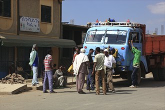 In the highlands of Abyssinia, in the Semien Mountains, Semien Mountains, village of Debark, street