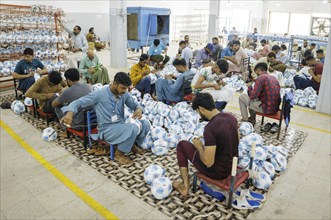 Anwar Khawaja Industries PVT. LTD produces footballs for the Bundesliga, among others. Sialkot, 23