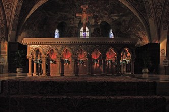 Basilica of San Francesco, high altar of the lower church, Assisi, Umbria, Italy (for editorial use