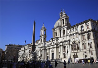 Fountain of the Four Rivers, Fontana dei Quattro Fiumi, Church of Sant'Agnese in Agone, Piazza