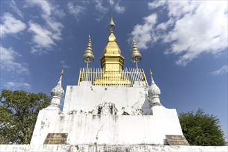 That Chmosi stupa on the Phou Si lookout hill, Luang Prabang, Laos, Asia