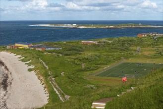 View from Oberland to Nord-Ost-Land in Unterland with youth hostel, house of youth in Unterland at