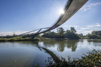 New bridge over the Rhine-Herne Canal and the Emscher, leap over the Emscher, bicycle and