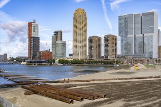 The Rijnhaven, a 28-hectare harbour basin, has now been filled in by almost a third to create space