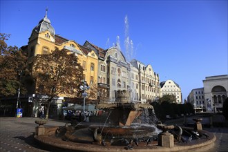 Banat, Timisoara, Timisoara, Old Town, Fountain at Piata Victoriei, Victory Square, Romania, Europe