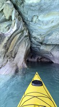 Capillas de Marmol in Lago General Carrera in Patagonia on the Carretera austral, Patagonia, Chile,