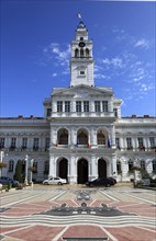 Banat, city of Arad, city centre, historic houses, the Renaissance-style town hall on the town hall