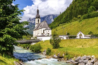 Church of St Sebastian in the Bavarian Alps in Ramsau near Berchtesgaden, Germany, Europe