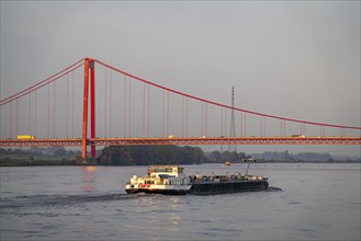 The Rhine bridge Emmerich, federal road B220, longest suspension bridge in Germany, is currently