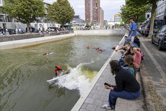 Surfing facility in the city centre of Rotterdam, Rif010, supposedly the world's first wave