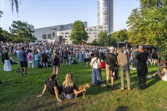 Protests against a so-called citizens' dialogue of the AfD in the Philharmonie in Essen, the