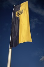 State flag, Flag of Baden-Württemberg, Ludwigsburg, Baden-Württemberg, Germany, Europe