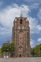 Oldehoove, an unfinished church tower or the leaning tower of Leeuwarden, province of Friesland,