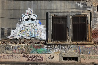 Graffiti on houses, Timisoara, Timisoara, Banat, Romania, Europe