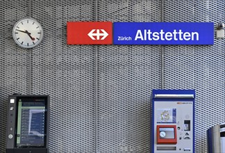 Lettering Altstetten railway station, Switzerland, Europe