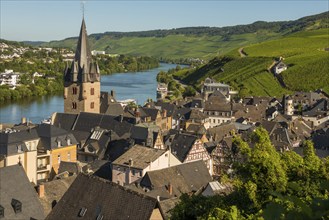 Picturesque village by the river and in the vineyards, Bernkastel-Kues, Moselle,