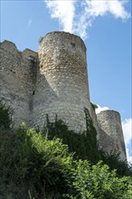 Fortified castle in Billy, showcasing medieval architecture from the 13th century in Allier