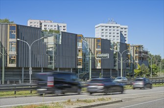 Residential buildings, Nutheschlange, Nuthestraße motorway, Potsdam, Brandenburg, Germany, Europe