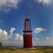 Artwork Geleucht, artist Otto Piene, Rheinpreussen slagheap, Moers, Ruhr area, North