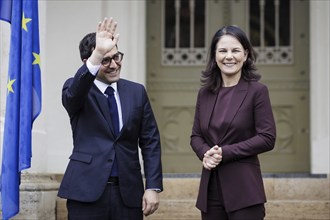 Annalena Bärbock (Alliance 90/The Greens), Federal Foreign Minister, photographed during a welcome