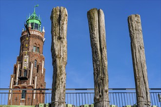 Simon Loschen Lighthouse, New Harbour, harbour basin, harbour district, residential buildings,