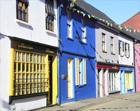 Colourful shops historic buildings, Kinsale, County Cork, Ireland, Irish Republic, Europe