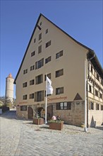 Youth hostel as a historic building and Three Kings' Tower, round fortified defence tower,