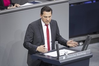 Johannes Fechner, Member of the German Bundestag (SPD), delivers a speech in the plenary session of