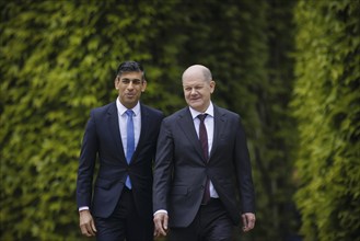 Olaf Scholz (SPD), Federal Chancellor, receives Rishi Sunak, Prime Minister of the United Kingdom