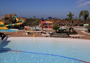 Swimming pool at Origo Mare hotel water park, Majanicho, Fuerteventura, Canary Islands, Spain,